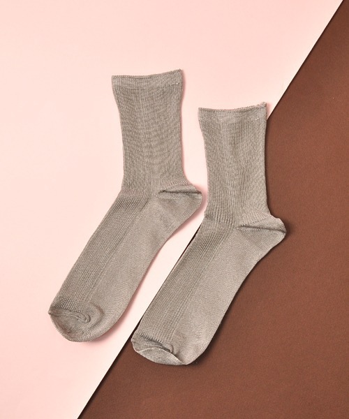 VIBGYOR Women(ヴィブジョー ウィメン)の「【urge】細リブ ソックス(ソックス/靴下)」|グレー