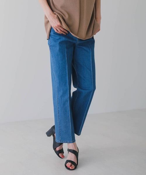 Bou Jeloud（ブージュルード）の「オールストレッチセンタープレスデニムパンツ（デニムパンツ・レディース・ブルー/インディゴブルー/ナチュラル・38/36）」の8枚目の写真