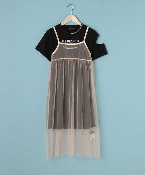 セール チュールキャミ ロゴtシャツワンピースセット ワンピース Lovetoxic ラブトキシック のファッション通販 Zozotown