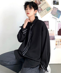 【neos -addictive design-】ルーズシルエット タイ付き ロングスリーブシャツ