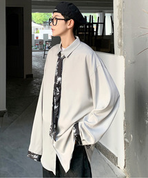 【neos -addictive design-】ルーズシルエット タイ付き ロングスリーブシャツ
