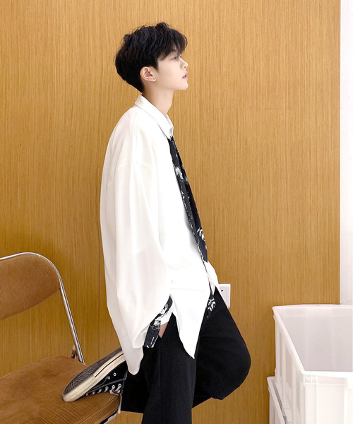 neos（ネオス）の「【neos -addictive design-】ルーズシルエット タイ付き ロングスリーブシャツ（シャツ/ブラウス・メンズ・ホワイト/ブラック/グレー/ホワイト系その他/ブラック系その他/グレー系その他/グレー系その他2・MEDIUM/LARGE/X-LARGE）」の11枚目の写真