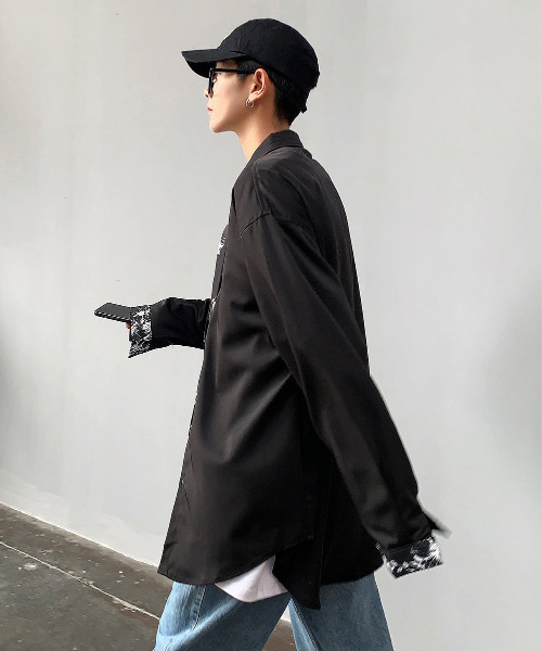 neos（ネオス）の「【neos -addictive design-】ルーズシルエット タイ付き ロングスリーブシャツ（シャツ/ブラウス・メンズ・ホワイト/ブラック/グレー/ホワイト系その他/ブラック系その他/グレー系その他/グレー系その他2・MEDIUM/LARGE/X-LARGE）」の14枚目の写真