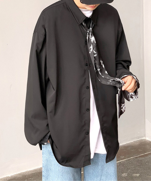 neos（ネオス）の「【neos -addictive design-】ルーズシルエット タイ付き ロングスリーブシャツ（シャツ/ブラウス・メンズ・ホワイト/ブラック/グレー/ホワイト系その他/ブラック系その他/グレー系その他/グレー系その他2・MEDIUM/LARGE/X-LARGE）」の15枚目の写真