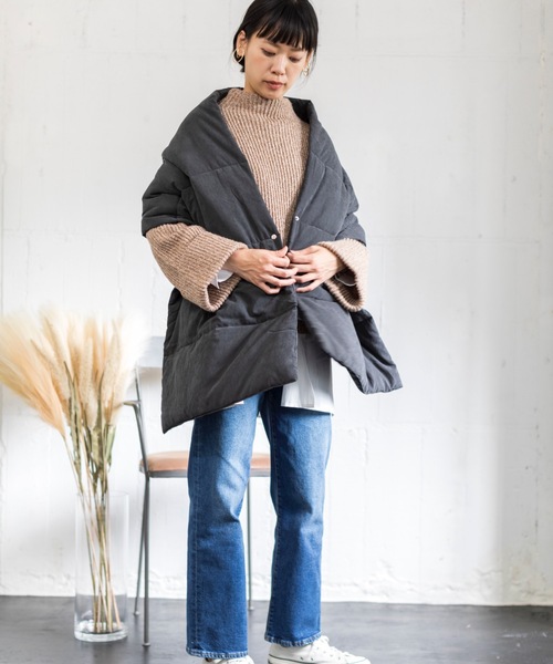 4youstory（フォーユーストーリー）の「【４youstory　ダウンショール】（ストール/ショール・レディース・チャコールグレー/ベージュ/ブラウン/ミント・FREE）」の2枚目の写真