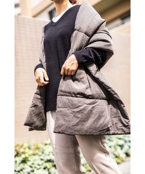 4youstory（フォーユーストーリー）の「【４youstory　ダウンショール】（ストール/ショール・レディース・チャコールグレー/ベージュ/ブラウン/ミント・FREE）」の7枚目の写真