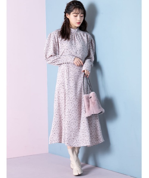 fifth calin(フィフスカラン)の「スタンドネックレオパードモチーフワンピース(ワンピース・レディース・ブラック/グレー・MEDIUM)」の14枚目の写真