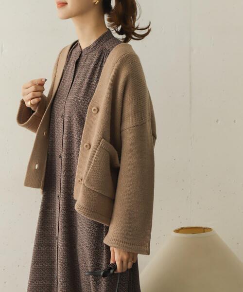 セール】ローゲージアウトポケットカーデ（カーディガン/ボレロ