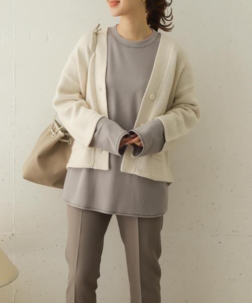 URBAN RESEARCH DOORS（アーバンリサーチドアーズ）の「ローゲージアウトポケットカーデ（カーディガン/ボレロ・レディース・アイボリー/ブルー/モカ・ONE）」の7枚目の写真