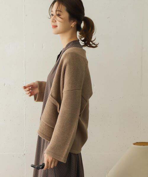 URBAN RESEARCH DOORS（アーバンリサーチドアーズ）の「ローゲージアウトポケットカーデ（カーディガン/ボレロ・レディース・アイボリー/ブルー/モカ・ONE）」の13枚目の写真