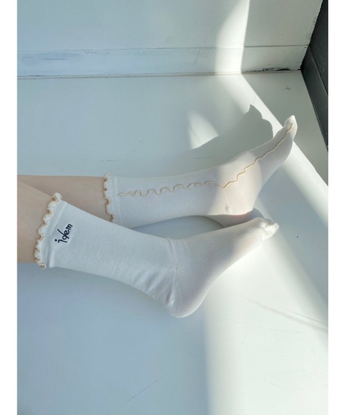 idem(イデム)の「idem Mellow Socks/ロゴ刺繍メロウソックス(ソックス/靴下・レディース・アイボリー・FREE)」の9枚目の写真