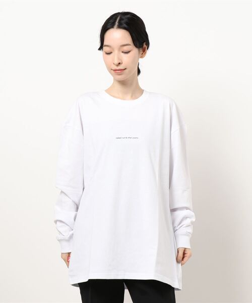 Naked Rust and other POEMS（ネイキッドラストアンドアザーポエムス）の「/POEMS/手書き風バックプリントロングスリーブ（Tシャツ/カットソー・レディース・ブラック/ホワイト/ベージュ・MEDIUM/LARGE）」の2枚目の写真