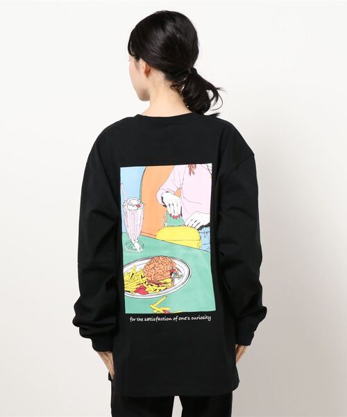 Naked Rust and other POEMS（ネイキッドラストアンドアザーポエムス）の「/POEMS/手書き風バックプリントロングスリーブ（Tシャツ/カットソー・レディース・ブラック/ホワイト/ベージュ・MEDIUM/LARGE）」の6枚目の写真
