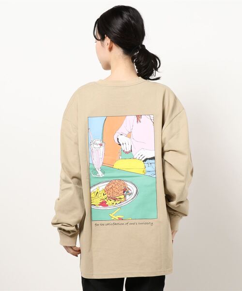 Naked Rust and other POEMS（ネイキッドラストアンドアザーポエムス）の「/POEMS/手書き風バックプリントロングスリーブ（Tシャツ/カットソー・レディース・ブラック/ホワイト/ベージュ・MEDIUM/LARGE）」の7枚目の写真