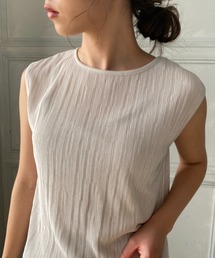 moment+ | 【2021S/S New Arrival】ミニプリーツフレンチスリーブタンク(タンクトップ)