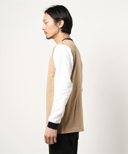 Champion（チャンピオン）の「【Champion】クレイジーロンＴ（Tシャツ/カットソー・メンズ・ホワイト/ベージュ/ネイビー・M/L/XL）」の4枚目の写真