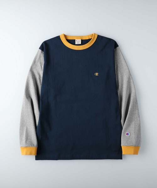 Champion（チャンピオン）の「【Champion】クレイジーロンＴ（Tシャツ/カットソー・メンズ・ホワイト/ベージュ/ネイビー・M/L/XL）」の3枚目の写真