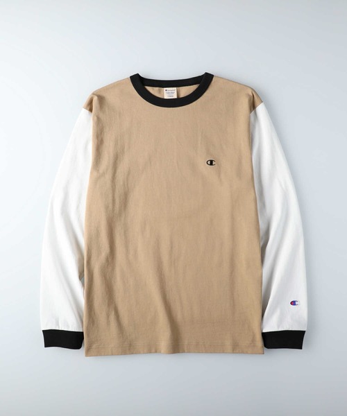 Champion（チャンピオン）の「【Champion】クレイジーロンＴ（Tシャツ/カットソー・メンズ・ホワイト/ベージュ/ネイビー・M/L/XL）」の10枚目の写真