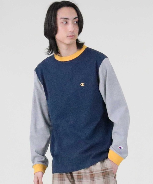 Champion（チャンピオン）の「【Champion】クレイジーロンＴ（Tシャツ/カットソー・メンズ・ホワイト/ベージュ/ネイビー・M/L/XL）」の19枚目の写真