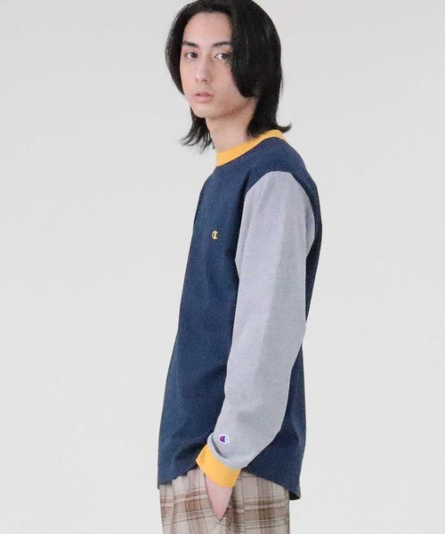 Champion（チャンピオン）の「【Champion】クレイジーロンＴ（Tシャツ/カットソー・メンズ・ホワイト/ベージュ/ネイビー・M/L/XL）」の20枚目の写真