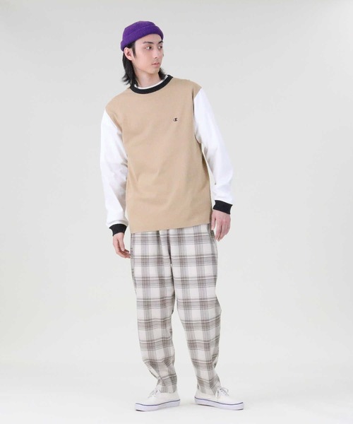 Champion（チャンピオン）の「【Champion】クレイジーロンＴ（Tシャツ/カットソー・メンズ・ホワイト/ベージュ/ネイビー・M/L/XL）」の13枚目の写真