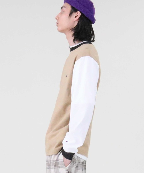 Champion（チャンピオン）の「【Champion】クレイジーロンＴ（Tシャツ/カットソー・メンズ・ホワイト/ベージュ/ネイビー・M/L/XL）」の14枚目の写真