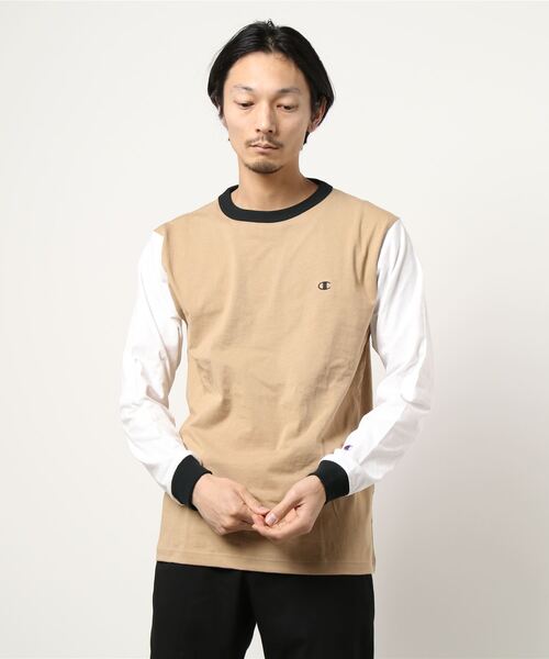 Champion（チャンピオン）の「【Champion】クレイジーロンＴ（Tシャツ/カットソー・メンズ・ホワイト/ベージュ/ネイビー・M/L/XL）」の17枚目の写真