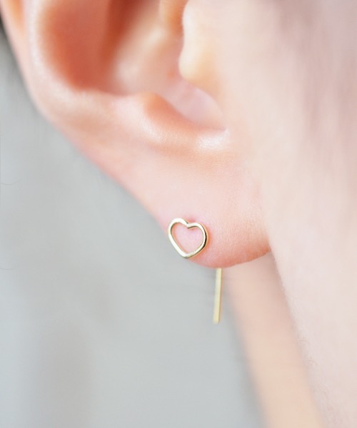 Fun & Daily（ファンアンドデイリー）の「F&D : スモールハートラインピアス（ピアス（両耳用）・レディース・シルバー/ゴールド・FREE）」の5枚目の写真