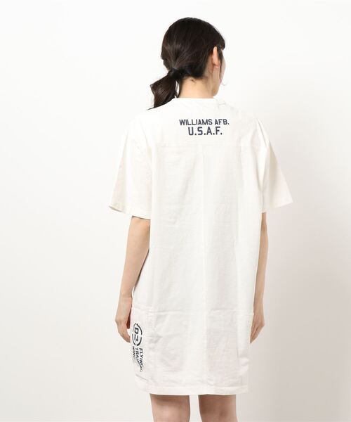 AVIREX（アヴィレックス）の「AVIREX/アヴィレックス/L-S/S FADE WASH POCK（ワンピース・レディース・オレンジ/オリーブ/オフホワイト/チャコール・FREE）」の8枚目の写真