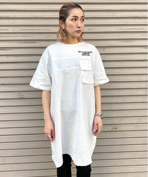 AVIREX（アヴィレックス）の「AVIREX/アヴィレックス/L-S/S FADE WASH POCK（ワンピース・レディース・オレンジ/オリーブ/オフホワイト/チャコール・FREE）」の14枚目の写真