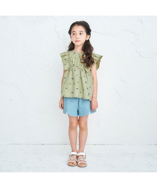 apres les cours（アプレレクール）の「フルーツ刺繍チュニック（チュニック・キッズ・イエロー/ミント/オレンジ/ラベンダー・140cm/130cm/110cm/120cm/90㎝/100cm/70cm/80ｃｍ）」の5枚目の写真