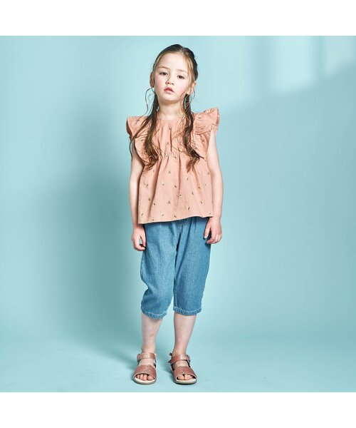 apres les cours（アプレレクール）の「フルーツ刺繍チュニック（チュニック・キッズ・イエロー/ミント/オレンジ/ラベンダー・140cm/130cm/110cm/120cm/90㎝/100cm/70cm/80ｃｍ）」の7枚目の写真