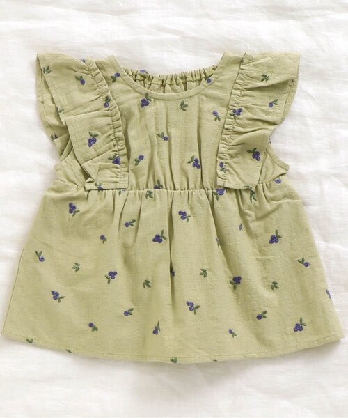 apres les cours（アプレレクール）の「フルーツ刺繍チュニック（チュニック・キッズ・イエロー/ミント/オレンジ/ラベンダー・140cm/130cm/110cm/120cm/90㎝/100cm/70cm/80ｃｍ）」の10枚目の写真