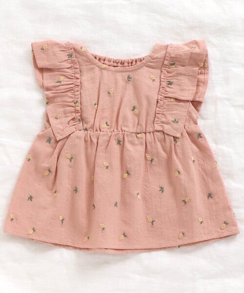 apres les cours（アプレレクール）の「フルーツ刺繍チュニック（チュニック・キッズ・イエロー/ミント/オレンジ/ラベンダー・140cm/130cm/110cm/120cm/90㎝/100cm/70cm/80ｃｍ）」の11枚目の写真