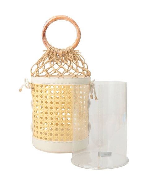 MERCURYDUO（マーキュリーデュオ）の「サイドレースアップマクラメ編みバッグ（ハンドバッグ・レディース・アイボリー/カーキ・FREE）」の5枚目の写真