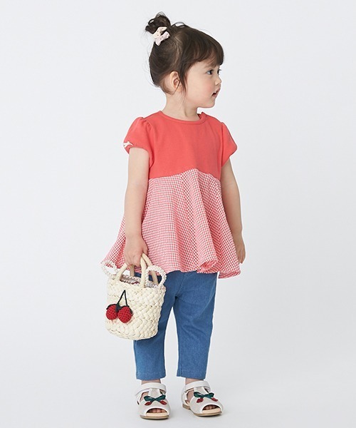 petit main（プティマイン）の「ストレッチ７分丈パンツ（スウェットパンツ・キッズ・ブラック/ライトカーキ/ライトベージュ/サックスブルー/ライトピンク・120cm/80ｃｍ/90cm/130cm/110cm/100cm）」の4枚目の写真