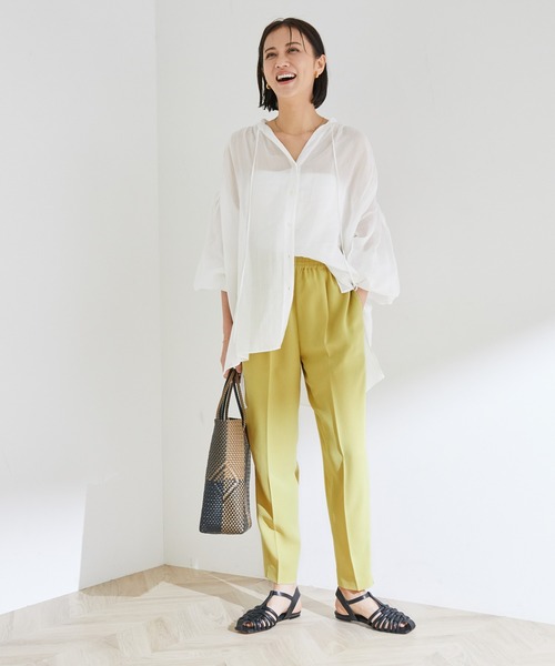 ROPE'（ロペ）の「イージーストレッチスラックスパンツ（スラックス・レディース・ブラック/ベージュ系その他/ブルー系その他4/イエロー・36/38）」の8枚目の写真