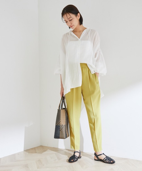 ROPE'（ロペ）の「イージーストレッチスラックスパンツ（スラックス・レディース・ブラック/ベージュ系その他/ブルー系その他4/イエロー・36/38）」の16枚目の写真