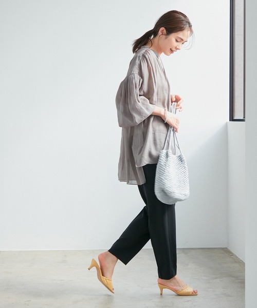 ROPE'（ロペ）の「イージーストレッチスラックスパンツ（スラックス・レディース・ブラック/ベージュ系その他/ブルー系その他4/イエロー・36/38）」の19枚目の写真