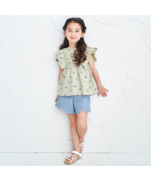 apres les cours（アプレレクール）の「花びらカットショートパンツ（その他パンツ・キッズ・ネイビー/オレンジ/インディゴブルー/グリーン/アイボリー・90/100/110/120/80/130/140）」の6枚目の写真