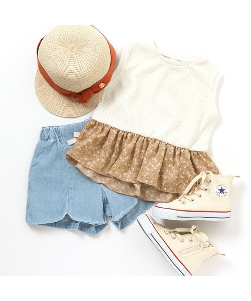 apres les cours（アプレレクール）の「花びらカットショートパンツ（その他パンツ・キッズ・ネイビー/オレンジ/インディゴブルー/グリーン/アイボリー・90/100/110/120/80/130/140）」の14枚目の写真