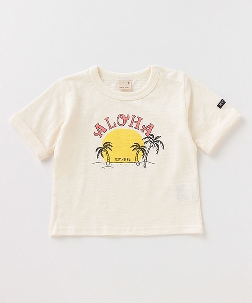 petit main(プティマイン)の「抗菌防臭ロゴプリントTシャツ(Tシャツ/カットソー・キッズ・サックスブルー/オフホワイト/オレンジ・110cm/120cm/80cm/90cm/100cm/130cm)」の2枚目の写真