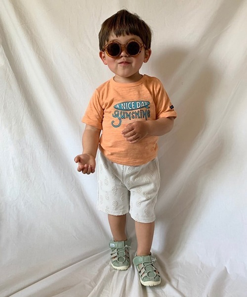 petit main(プティマイン)の「抗菌防臭ロゴプリントTシャツ(Tシャツ/カットソー・キッズ・サックスブルー/オフホワイト/オレンジ・110cm/120cm/80cm/90cm/100cm/130cm)」の3枚目の写真