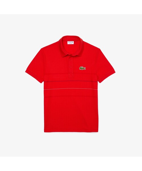 LACOSTE(ラコステ)の「切り替えピンボーダーオーガニックコットンポロシャツ(ポロシャツ・メンズ・ベージュ/ネイビー/レッド・2/4/3/5)」の7枚目の写真