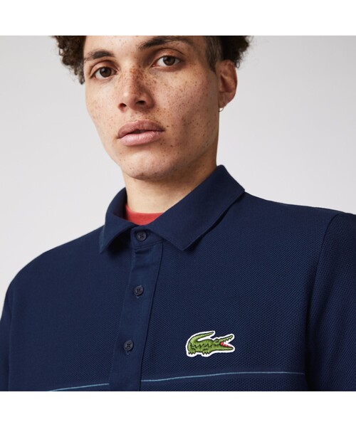 LACOSTE(ラコステ)の「切り替えピンボーダーオーガニックコットンポロシャツ(ポロシャツ・メンズ・ベージュ/ネイビー/レッド・2/4/3/5)」の9枚目の写真