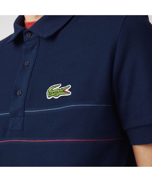 LACOSTE(ラコステ)の「切り替えピンボーダーオーガニックコットンポロシャツ(ポロシャツ・メンズ・ベージュ/ネイビー/レッド・2/4/3/5)」の15枚目の写真