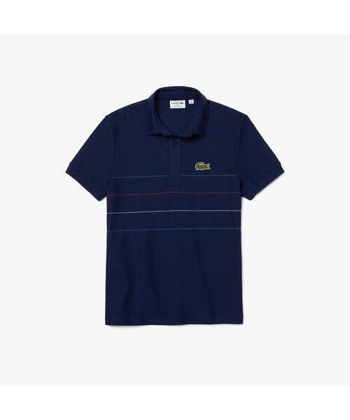 LACOSTE(ラコステ)の「切り替えピンボーダーオーガニックコットンポロシャツ(ポロシャツ・メンズ・ベージュ/ネイビー/レッド・2/4/3/5)」の14枚目の写真