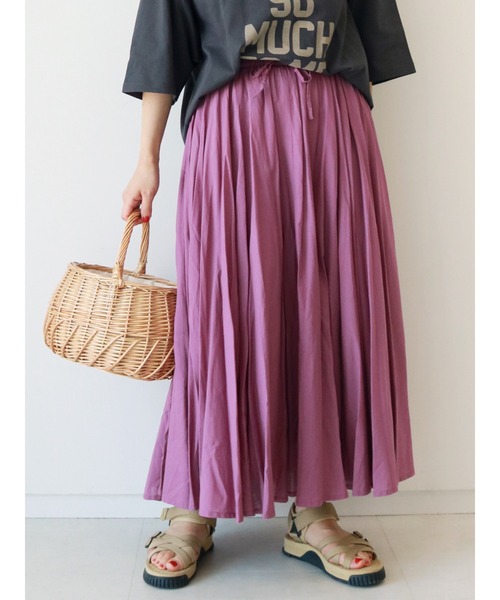 Samansa Mos2（サマンサ モスモス）の「サーキュラースカート（スカート・レディース・パープル/キナリ/グリーン/チャコール・ﾌﾘ-）」の4枚目の写真