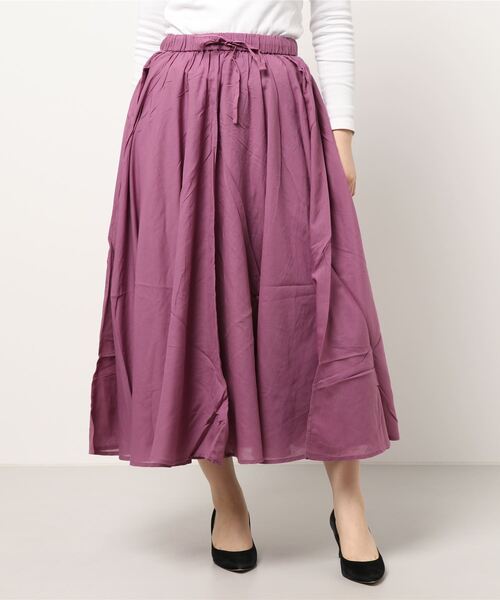 Samansa Mos2（サマンサ モスモス）の「サーキュラースカート（スカート・レディース・パープル/キナリ/グリーン/チャコール・ﾌﾘ-）」の9枚目の写真
