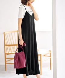 プリーツ素材ワンピースアンサンブル